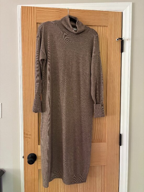 fun 2 fun Dresses & Skirts - Wool Blend Sweater Dress Mock Neck Camel/Sand